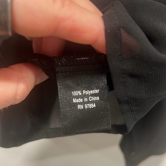 Sheer black blouse with lace shoulders - Picture 7 of 8